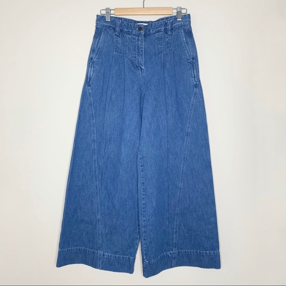 Ulla Johnson Denim Wide-Leg Jeans in Blue - Picture 7 of 15